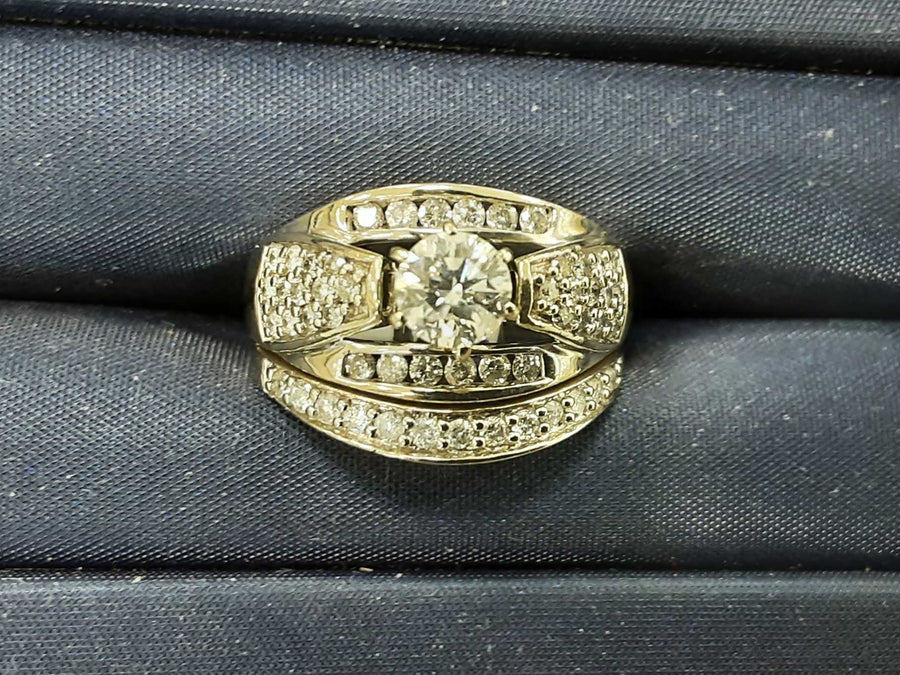 Ring - Wedding Set - Yellow Gold 14k (.585) 6.7 grams Size 6