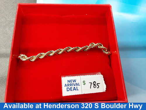 Rope Bracelet - Yellow Gold 14k (.585) 5.5 grams 3 inch