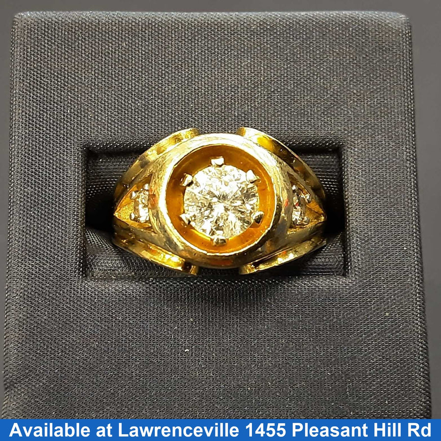 Women's Ring - Solitaire - Yellow Gold 14k (.585) 12 grams Size 20