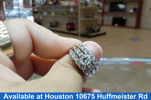 Ring - Engagement Set - White Gold 14k (.585) 10 grams Size 6.5