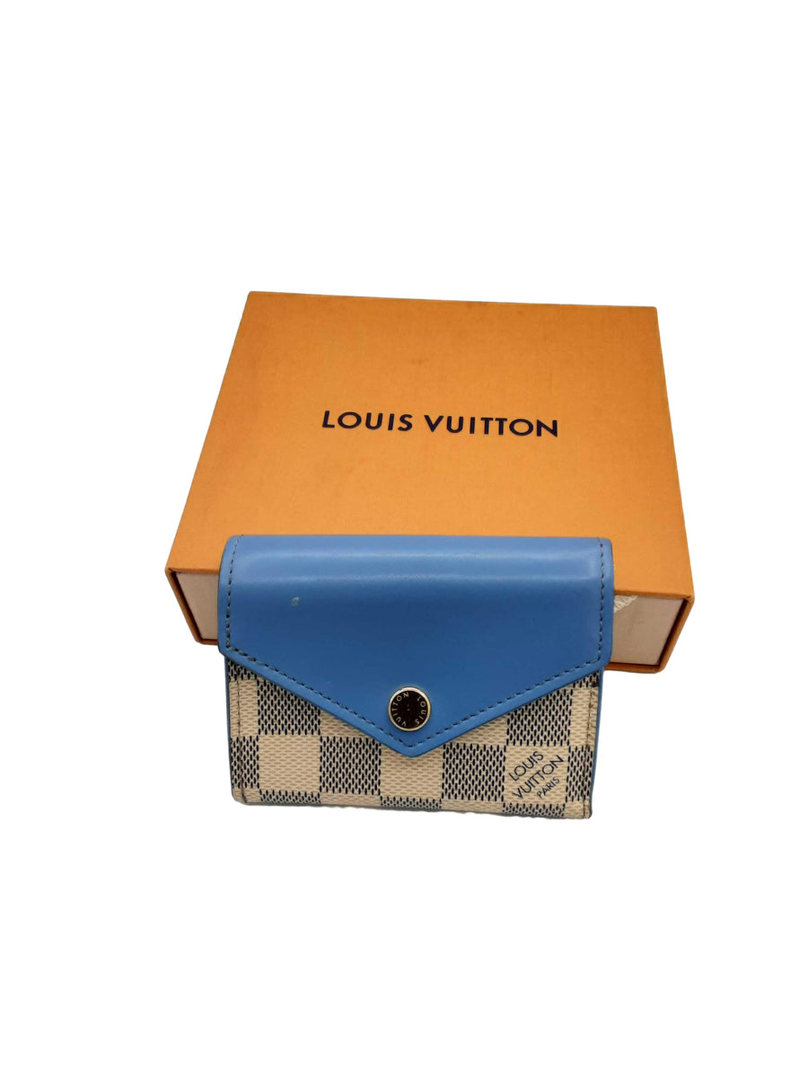 Louis Vuitton Portefeuille Zoe Trifold Blue Wallet