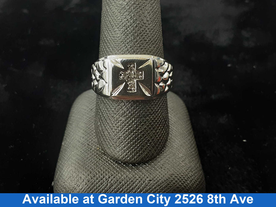 Men's Ring - White Gold 10k (.417) 5.2 grams Size 10
