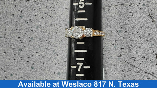Ring - Engagement Set - Yellow Gold 18k (.750) 3.2 grams Size 7