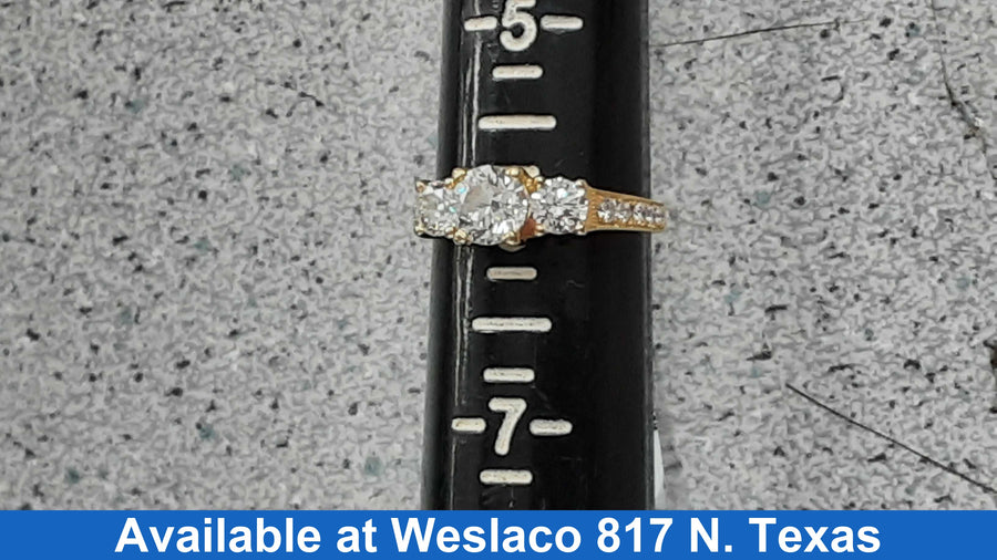 Ring - Engagement Set - Yellow Gold 18k (.750) 3.2 grams Size 7