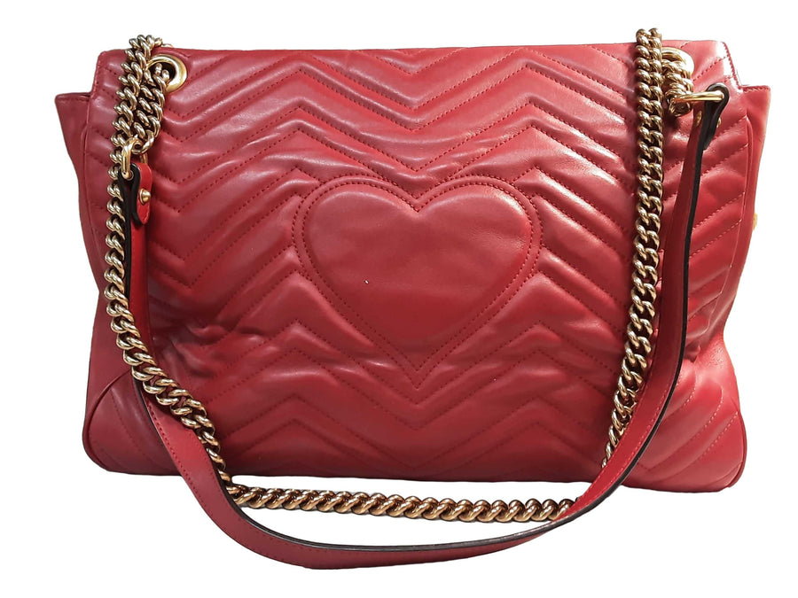 Gucci Gg Marmont Large Shoulder Bag Red Purse / Handbag