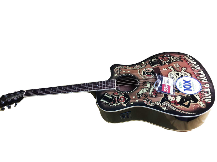Fender T-bucket 300-ce Vince Ray Voodoo Multi-color Acoustic / Electric Classic Guitar