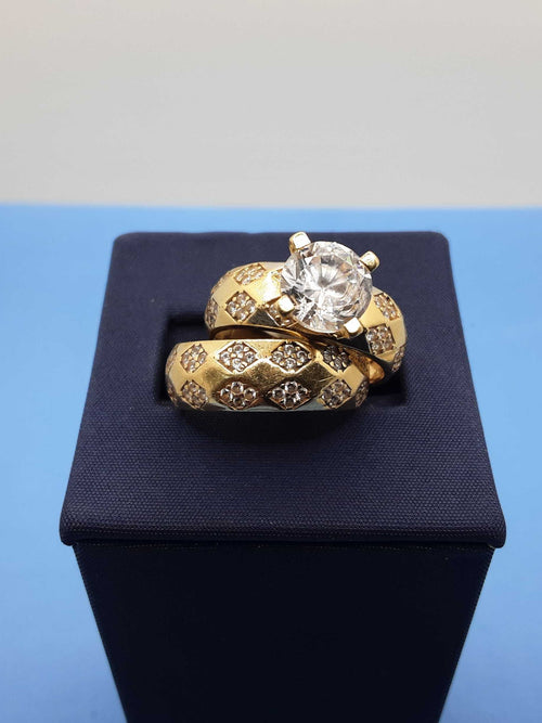 Ring - Engagement Set - Yellow Gold 14k (.585) 6.7 grams Size 6