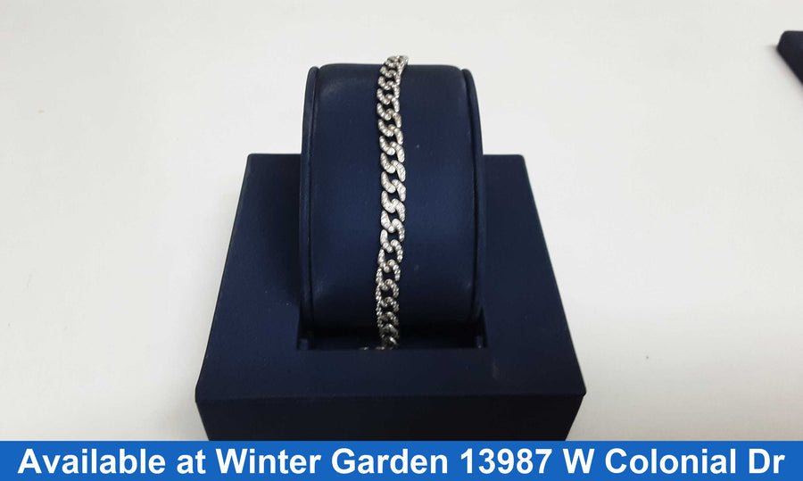 Cuban Link Bracelet - White Gold 18k (.750) 17.1 grams 8 inch