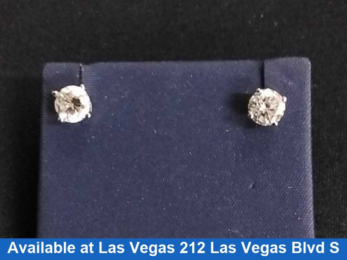 Double Stud Earrings - White Gold 14k (.585) 1.5 grams