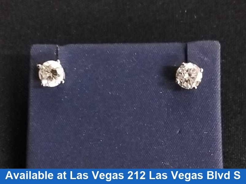 Double Stud Earrings - White Gold 14k (.585) 1.5 grams
