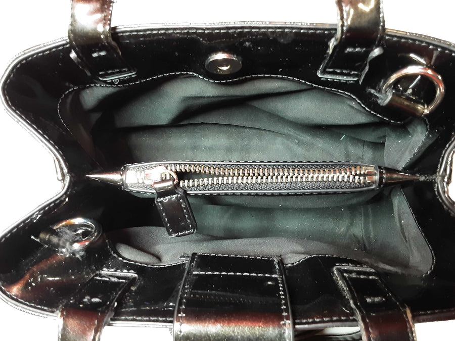 Armani Exchange Armani Exchange Glossy Black Patent Tote Bag Black Purse / Handbag