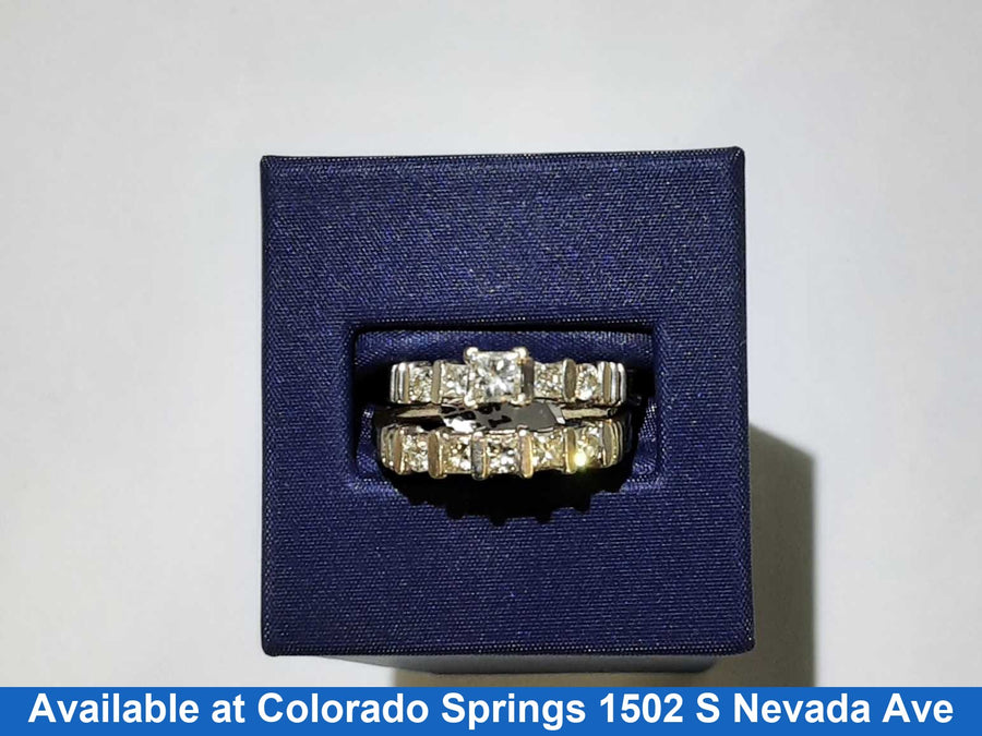 Ring - Engagement Set - White Gold 14k (.585) 6.5 grams Size 9.5