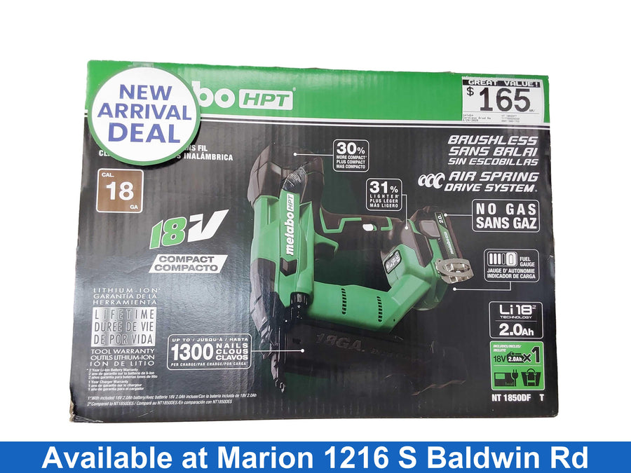 Metabo Nt 1850dft Green Cordless Brad Nailer