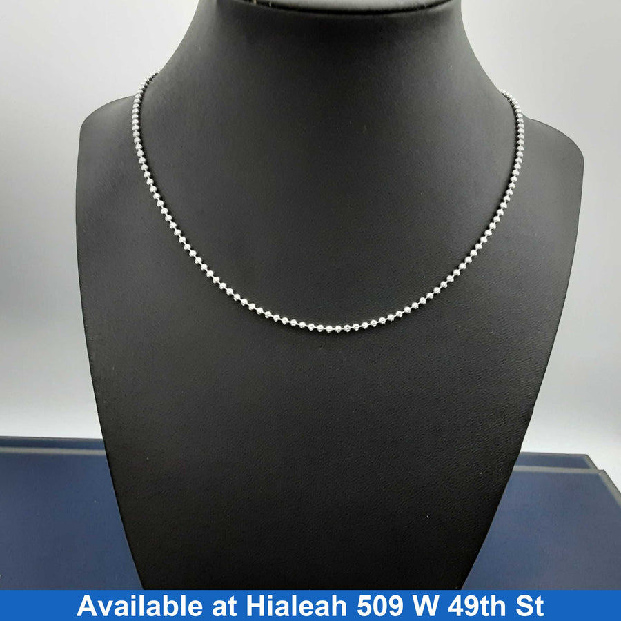 Bead Chain - White Gold 14k (.585) 4.9 grams 16 inch