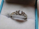 Ring - Engagement Set - White Gold 14k (.585) 1.5 grams Size 7.5