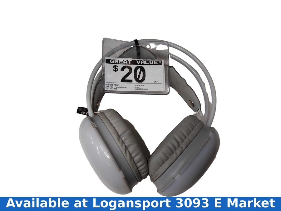 Brookstone Bsbth24wh White Stereo Headphone