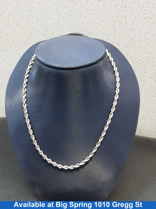White Gold 14k Rope 20.6 Grams 24 Inch