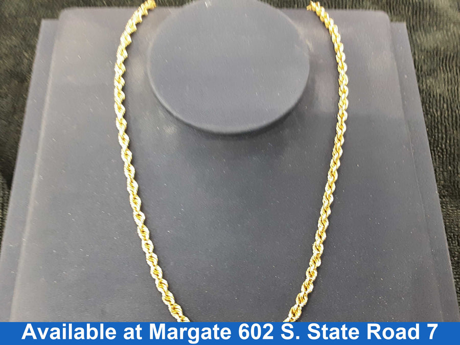 Rope Chain - Yellow Gold 10k (.417) 16.7 grams 22 inch
