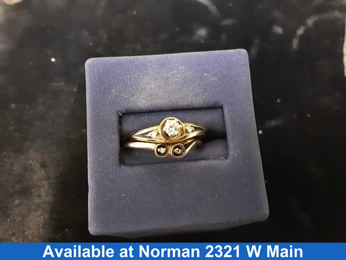 Ring - Engagement Set - Yellow Gold 10k (.417) 3.4 grams Size 7.5