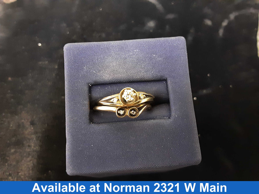 Ring - Engagement Set - Yellow Gold 10k (.417) 3.4 grams Size 7.5