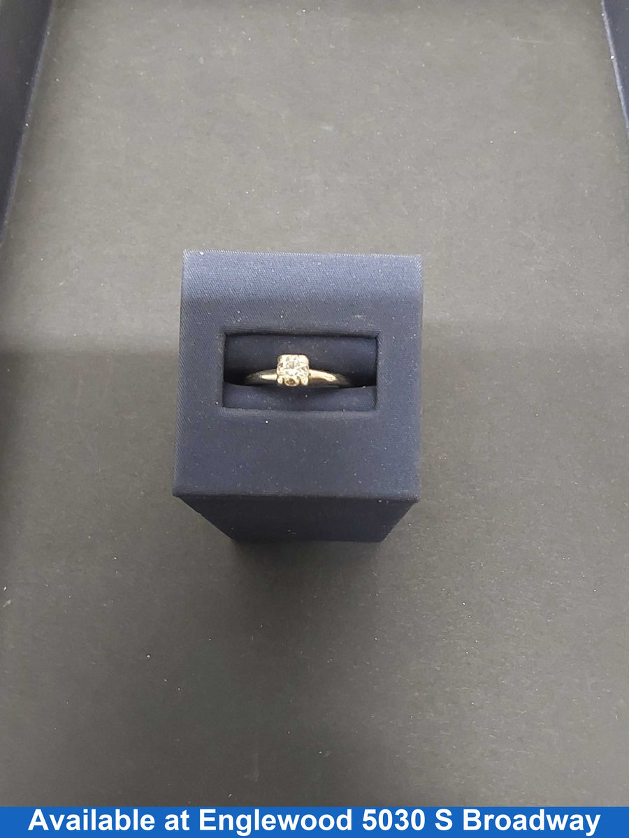 Women's Ring - Solitaire - White Gold 14k (.585) 2 grams Size 8