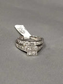 Ring - Engagement Set - White Gold 14k (.585) 7.2 grams Size 9.5