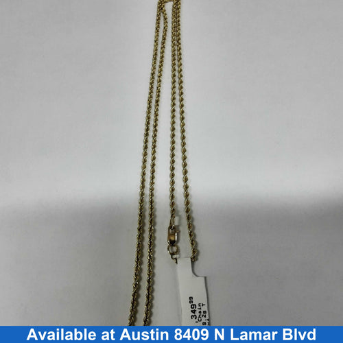 Rope Chain - Yellow Gold 14k (.585) 9.2 grams 22 inch