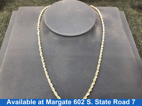 Rope Chain - Yellow Gold 10k (.417) 9.1 grams 22 inch