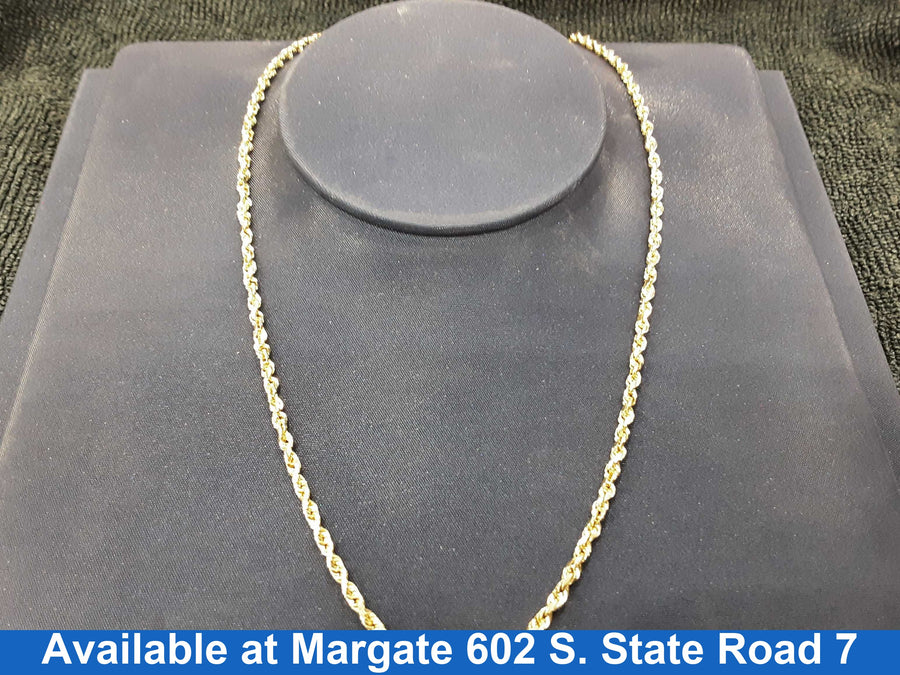 Rope Chain - Yellow Gold 10k (.417) 9.1 grams 22 inch