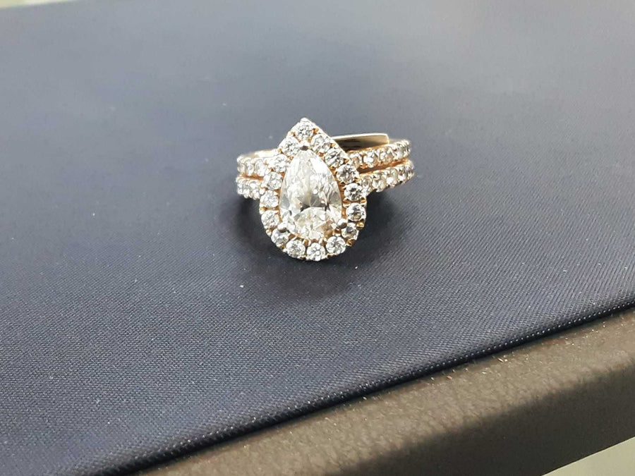 Ring - Engagement Set - White Gold 14k (.585) 6.4 grams Size 6