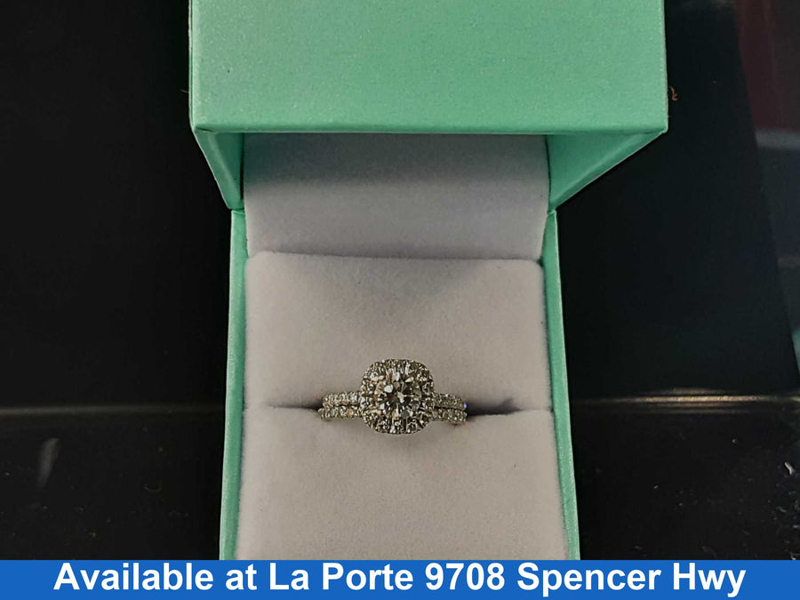Ring - Engagement Set - White Gold 14k (.585) 4 grams Size 5