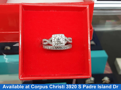 Ring - Engagement Set - White Gold 14k (.585) 6.9 grams Size 7