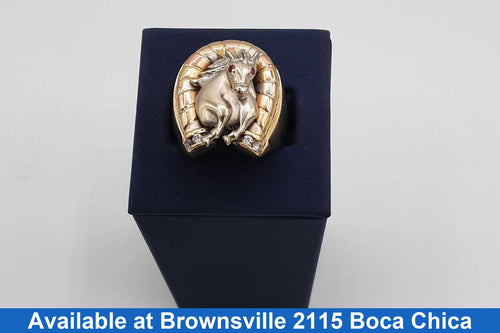 Men's Ring - Tricolor Gold 10k (.417) 15.2 grams Size 12