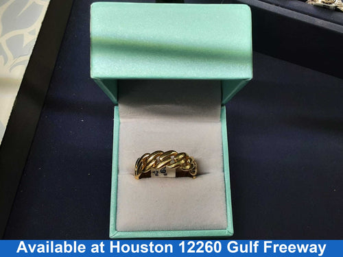 Cuban Link Ring - Yellow Gold 14k (.585) 6.3 Grams Size 10.5