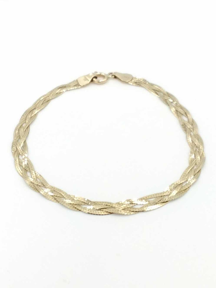 Herringbone Bracelet - Yellow Gold 14k (.585) 2.5 grams 8 inch