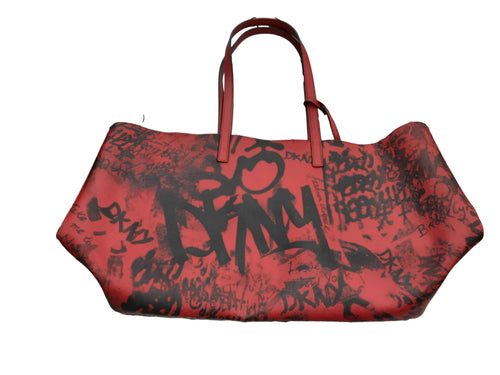 Dkny Graffiti Tote Bag Red Purse / Handbag