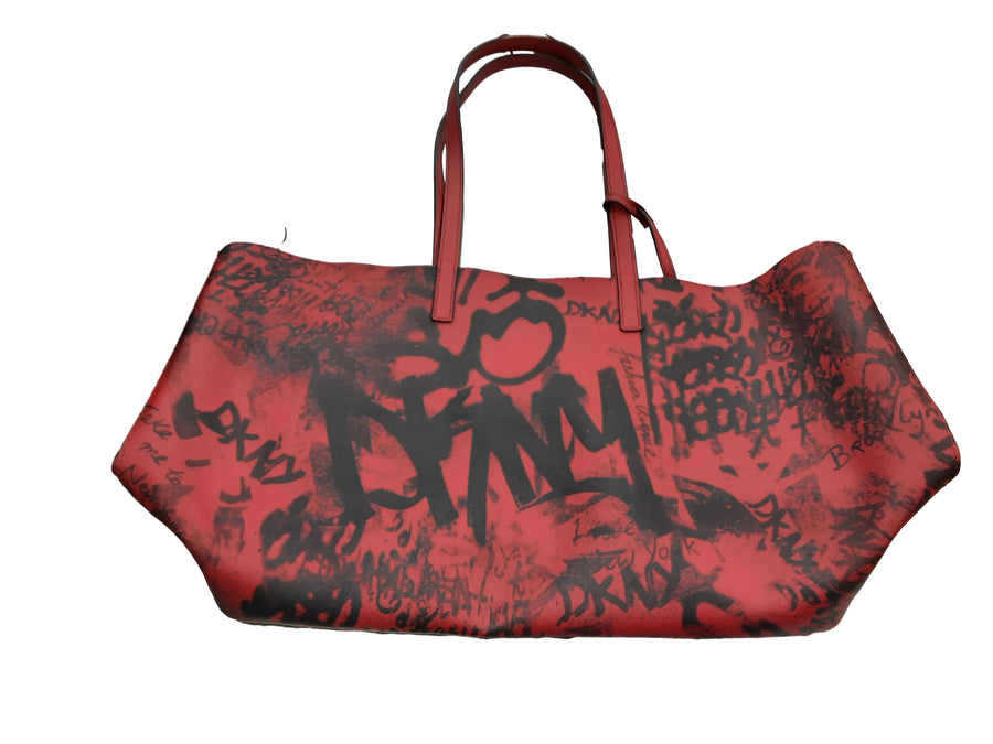Dkny Graffiti Tote Bag Red Purse / Handbag