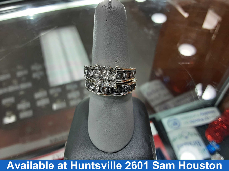 Ring - Wedding Set - White Gold 14k (.585) 13.2 grams Size 9