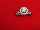 Ring - Wedding Set - White Gold 14k (.585) 4.2 grams Size 6.5