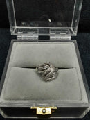 White Gold Swirl Design Ring