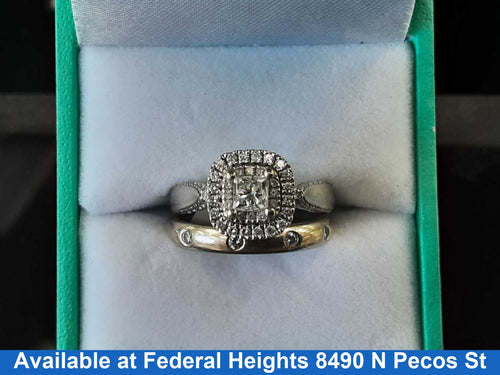 Ring - Engagement Set - White Gold 14k (.585) 7.83 grams Size 7
