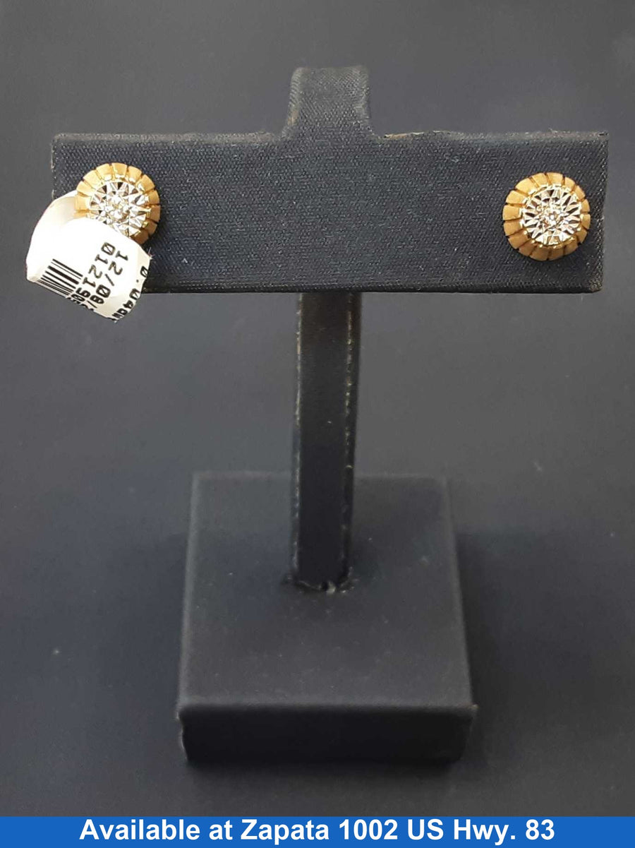 Double Stud Earrings - White Gold 14k (.585) 1.5 grams