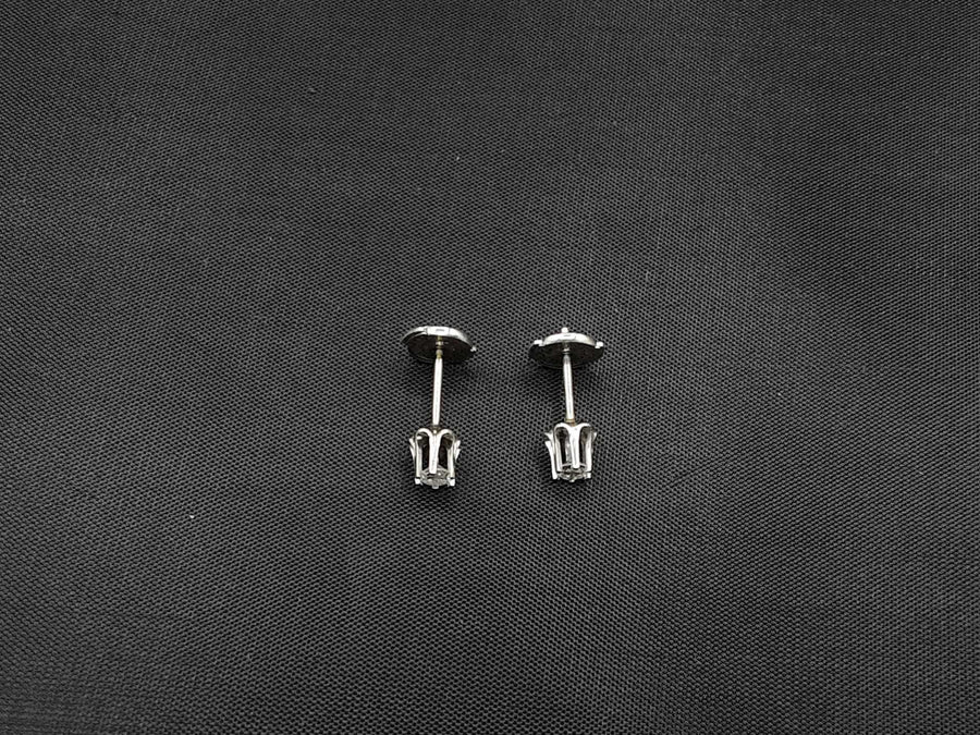 Double Stud Earring - White Gold 14k (.585) 1.1 grams