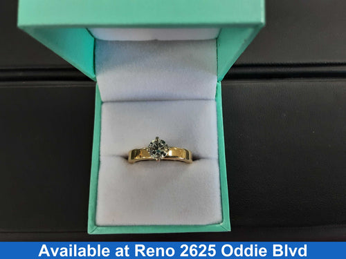 Women's Ring - Solitaire - Yellow Gold 14k (.585) 6.8 grams Size 6.5