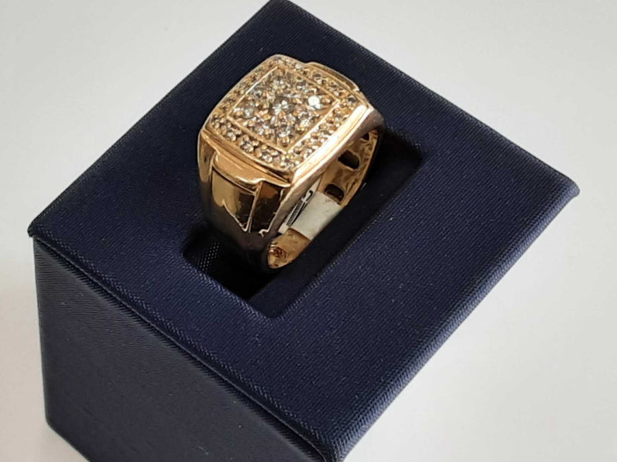 Men's Diamond Ring - Yellow Gold 10k Size 7