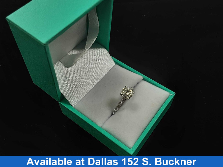 Women's Ring - Solitaire - White Gold 14k (.585) 2.4 grams Size 20