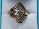 Ring - Engagement Set - Yellow Gold 10k (.417) 8.2 grams Size 7.5