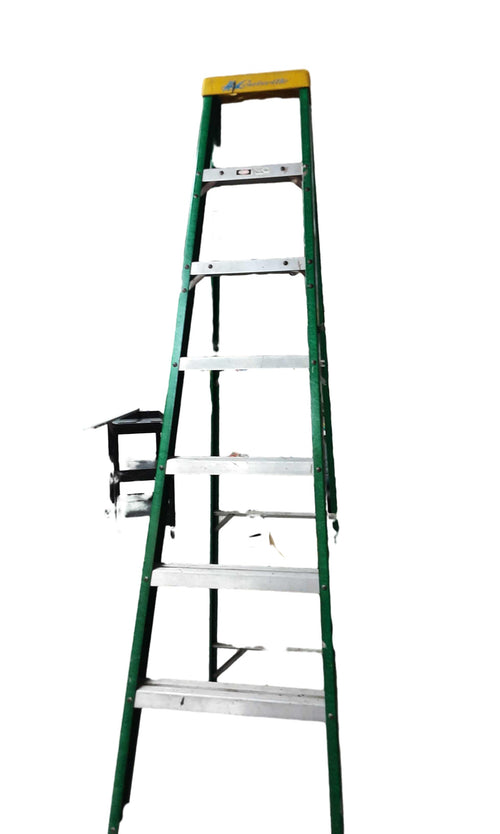Louisville H Fiberglass Step Ladder Green A-Frame Ladder