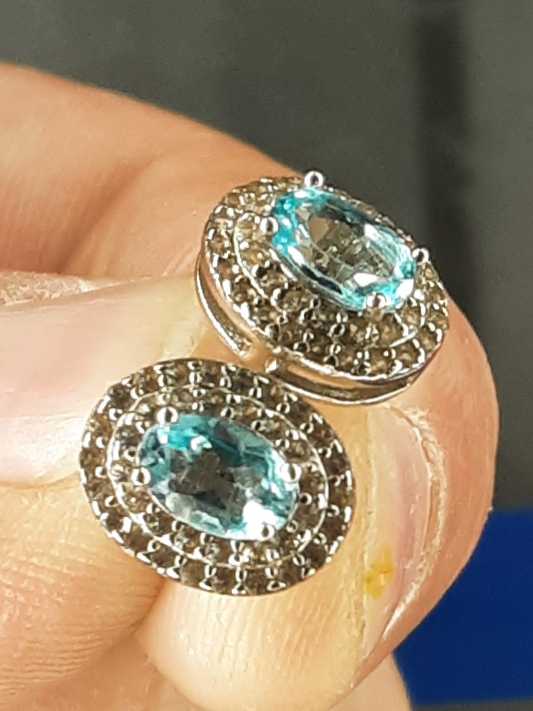 Double Stud Earring - Silver 1.7 grams