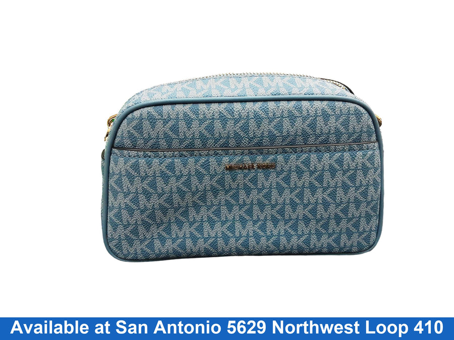 Michael Kors Monogram Crossbody Blue Purse / Handbag